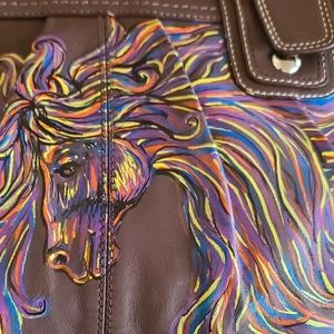 Coach handbag handpainted